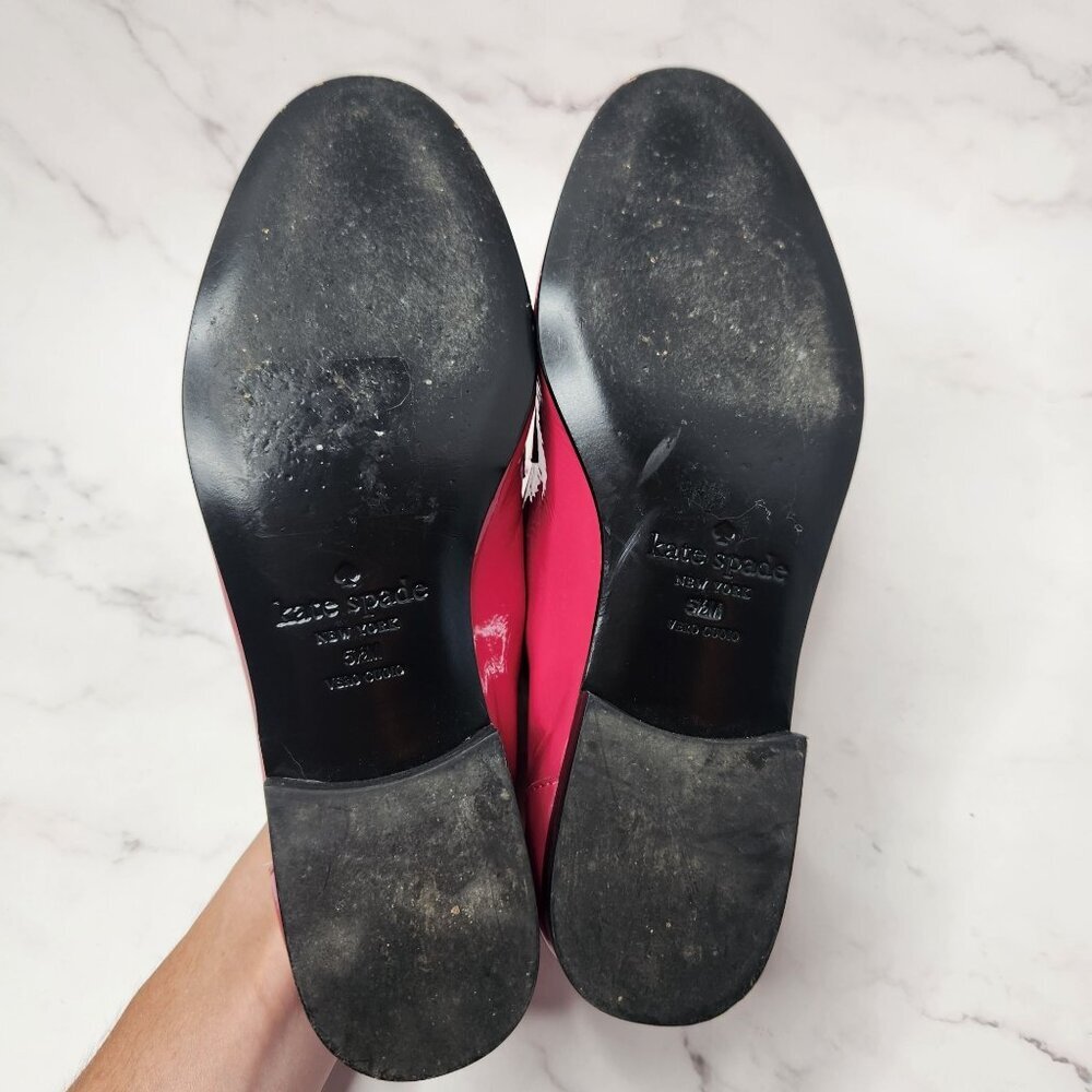 Kate Spade Pink Patent Leather Loafers Dress Shoes Oxford Women's 5.5 - Picture 7 of 9